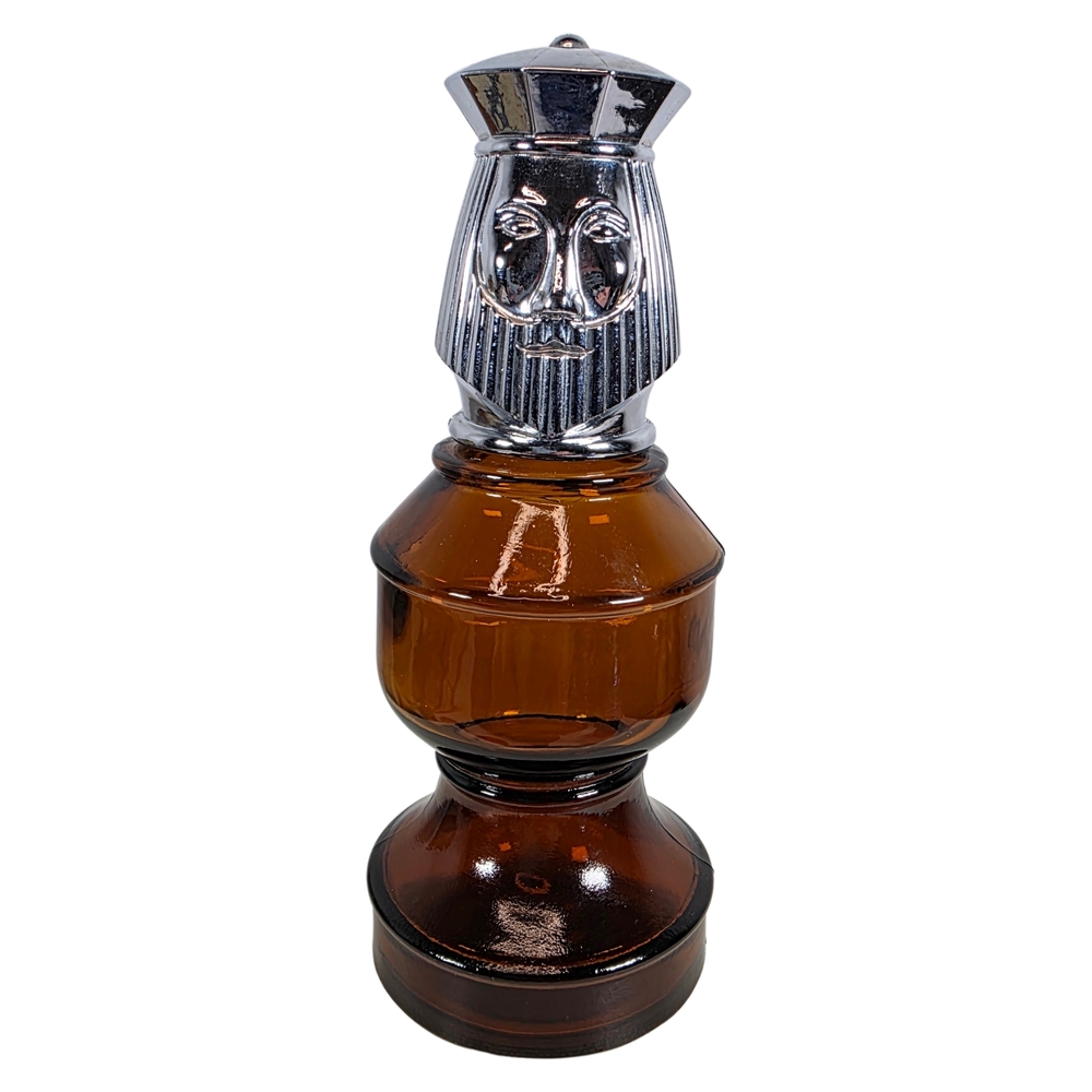 Avon Brown Glass Jar with Black Lid